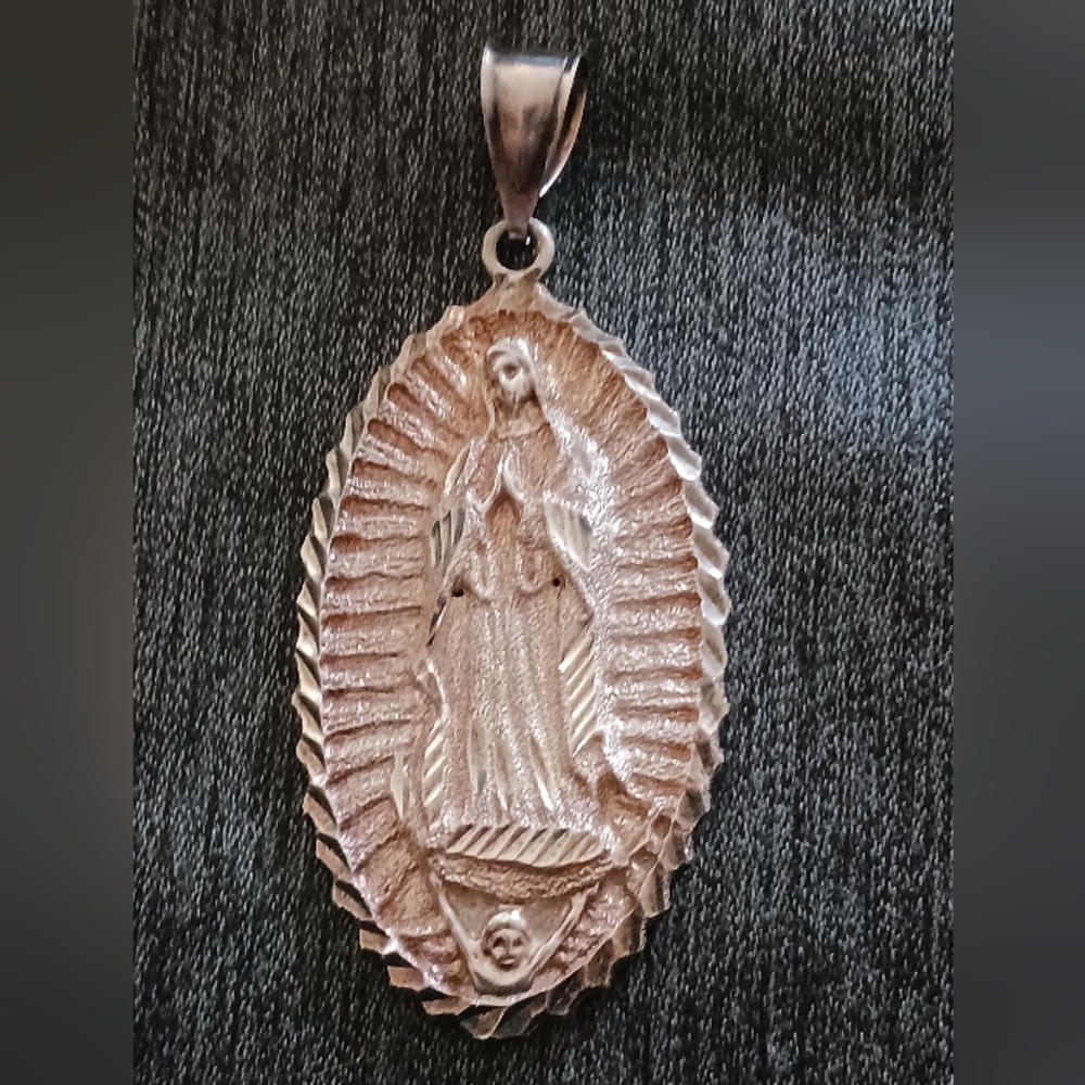 Vintage Sterling Our Lady of Guadalupe Pendant